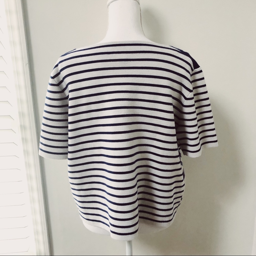 Burberry Riverpiave Wool Blend Striped Crop Top L - Picture 7 of 8